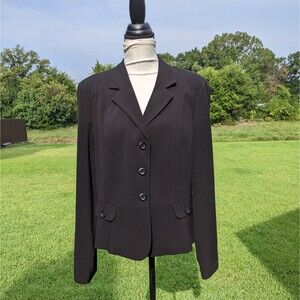 Briggs New York Jacket Blazer Black Women's Lined Dressy Office Career 14